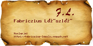 Fabriczius László névjegykártya