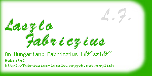 laszlo fabriczius business card